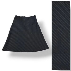 Vintage 90's Nino's Express Pinstriped A-line Skirt in Black Size 9 Waist 30